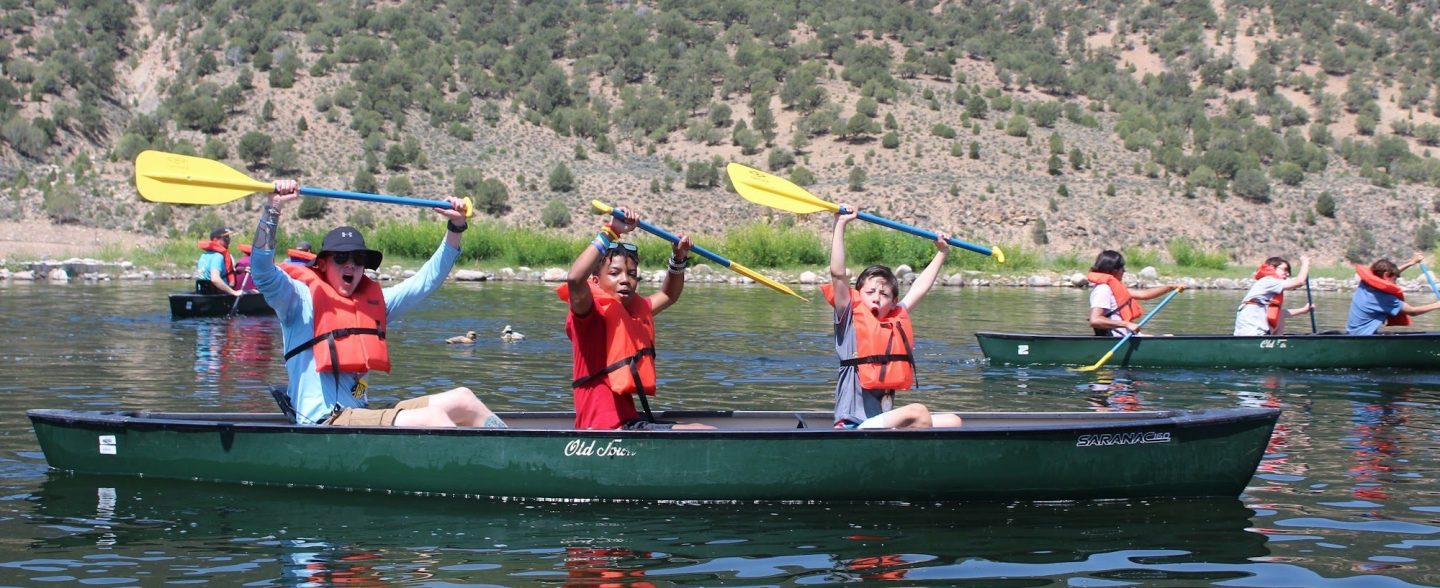 Campers canoeing