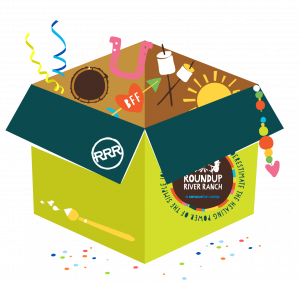 A badge promotes the Camp in Your Community outreach program at Colorado River nonprofit summer camp Roundup River Ranch