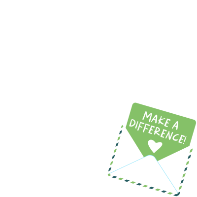 image of a letter being opened with text reading "make a difference"